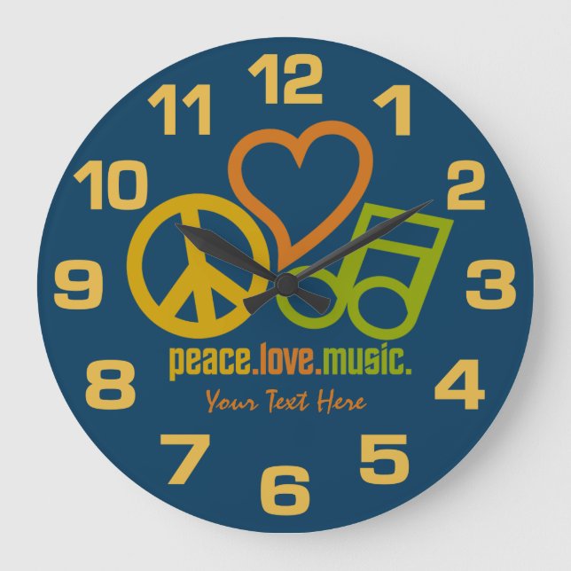 Peace Kärlek Music anpassningsbar klockor (Framsida)