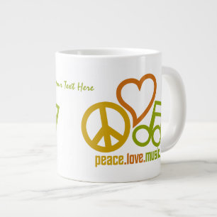 Peace Kärlek Music anpassningsbar mugg Jumbo Mugg