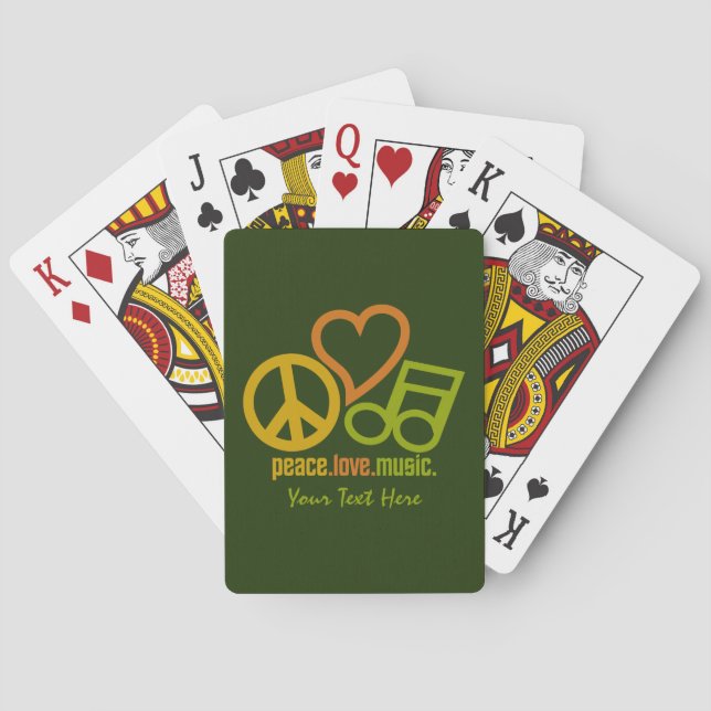 Peace Kärlek Music anpassningsbar spelar kort Kortlek (Baksidan)