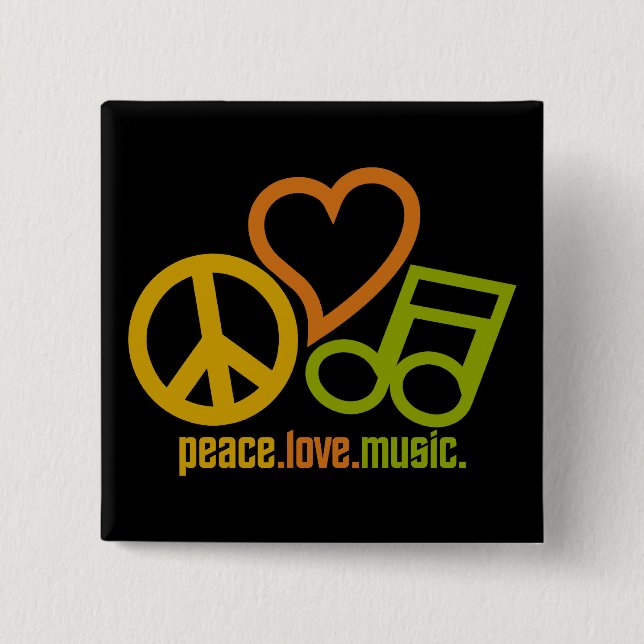 Peace Kärlek Music-knapp Knapp (Framsida)