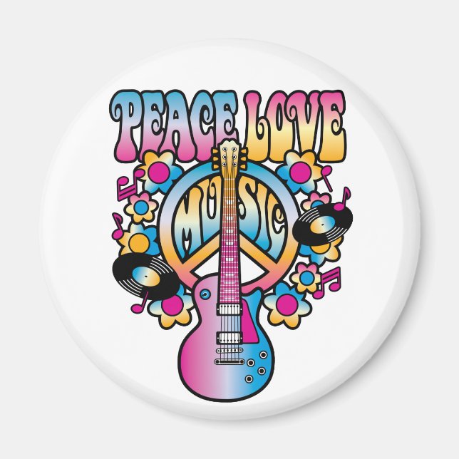 Peace Kärlek Music Magnet (Framsidan)