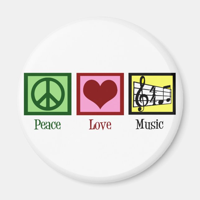 Peace Kärlek Music Magnet (Framsidan)