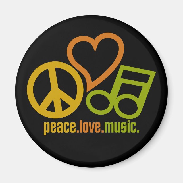 Peace Kärlek Music Magnet (Framsidan)
