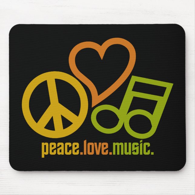 Peace Kärlek Music mousepad Musmatta (Framsidan)