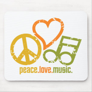 Peace Kärlek Music mousepad Musmatta