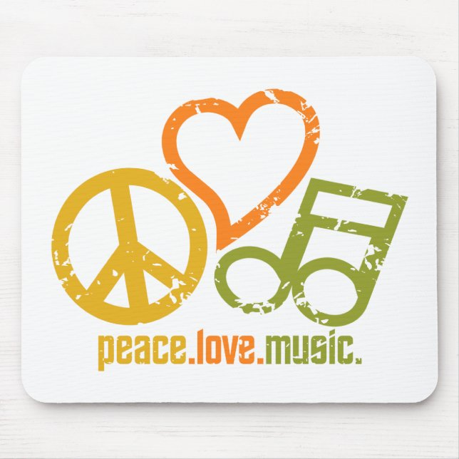 Peace Kärlek Music mousepad Musmatta (Framsidan)