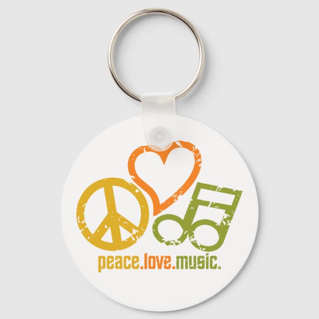 Peace Kärlek Music nyckelring (Framsida)