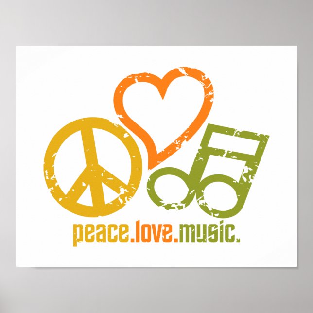 Peace Kärlek Music poster (Framsidan)