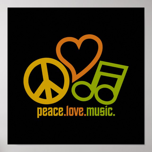Peace Kärlek Music poster (Framsidan)