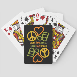 Peace-Kärlek-Music-spelkort Spel Kort