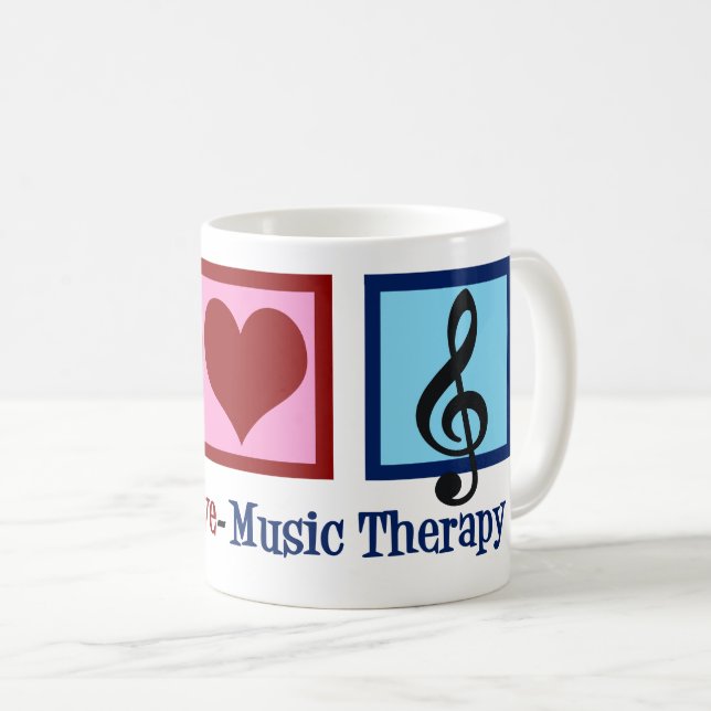 Peace Kärlek Music Therapy Cute Therapist Kaffemugg (Framsida höger)