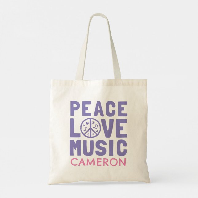 Peace Kärlek Music Tygkasse (Baksida)