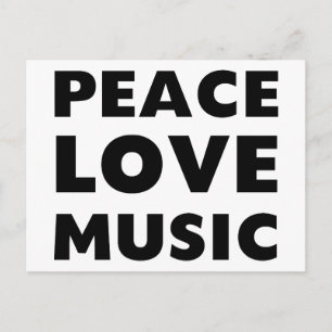 Peace Kärlek Music Vykort