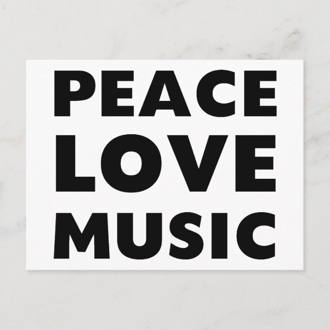 Peace Kärlek Music Vykort (Framsida)