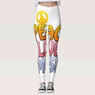 Peace kärlek musik. leggings