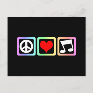 Peace kärlek musik vykort