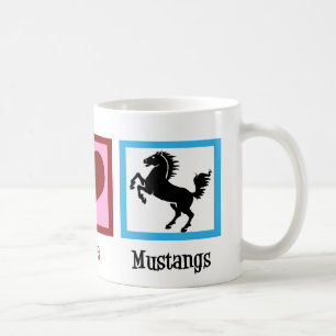 Peace Kärlek Mustangs Kaffemugg