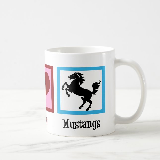 Peace Kärlek Mustangs Kaffemugg (Höger)