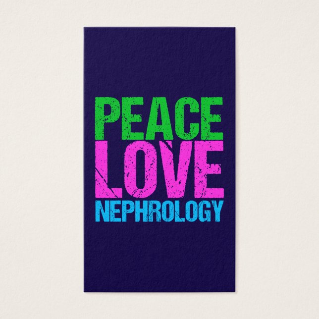 Peace Kärlek Nephrology Lodrät Visitkort (Framsidan)