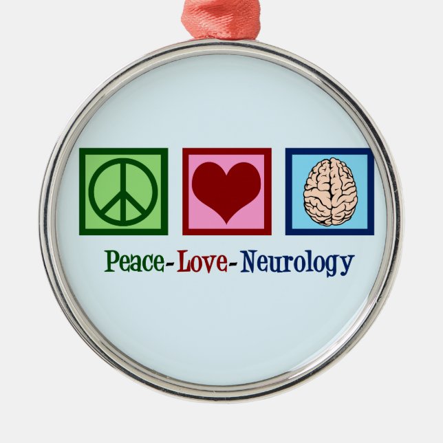 Peace Kärlek Neurology Julgransprydnad Metall (Framsidan)