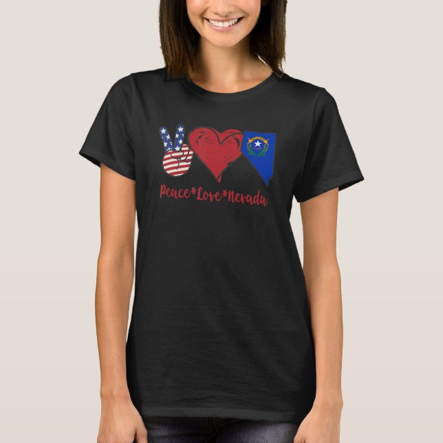 Peace Kärlek Nevada T Shirt (Framsida)