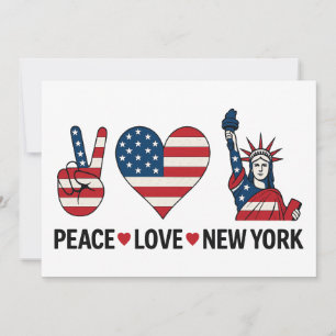 Peace Kärlek New York Inbjudningar