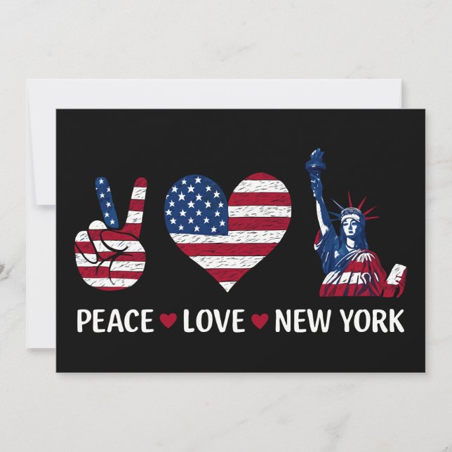 Peace Kärlek New York Inbjudningar (Framsida)