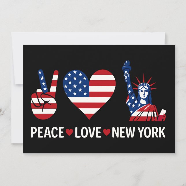Peace Kärlek New York Inbjudningar (Framsida)