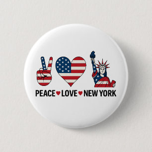 Peace Kärlek New York Knapp