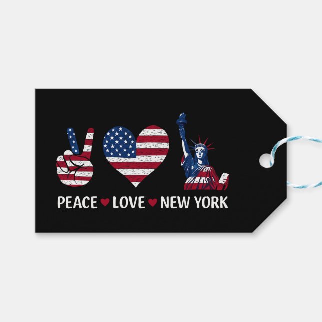 Peace Kärlek New York Presentetikett (Framsidan (Horisontell))