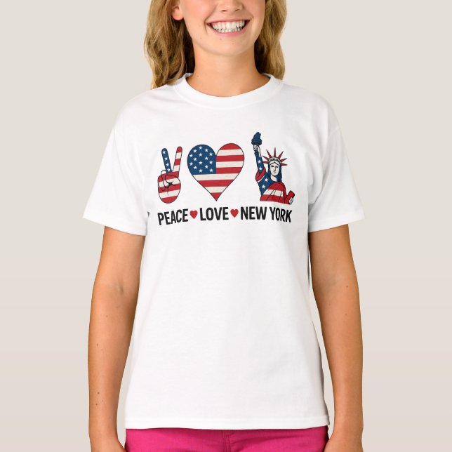 Peace Kärlek New York T Shirt (Framsida)