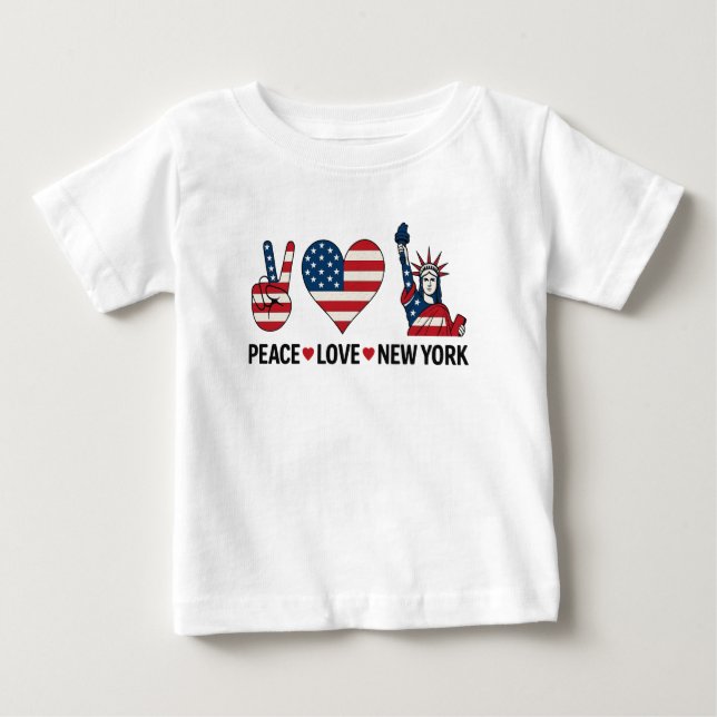 Peace Kärlek New York T Shirt (Framsida)