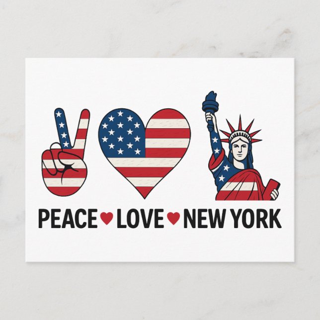 Peace Kärlek New York Vykort (Framsida)