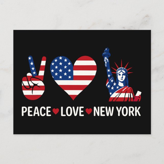 Peace Kärlek New York Vykort (Framsida)