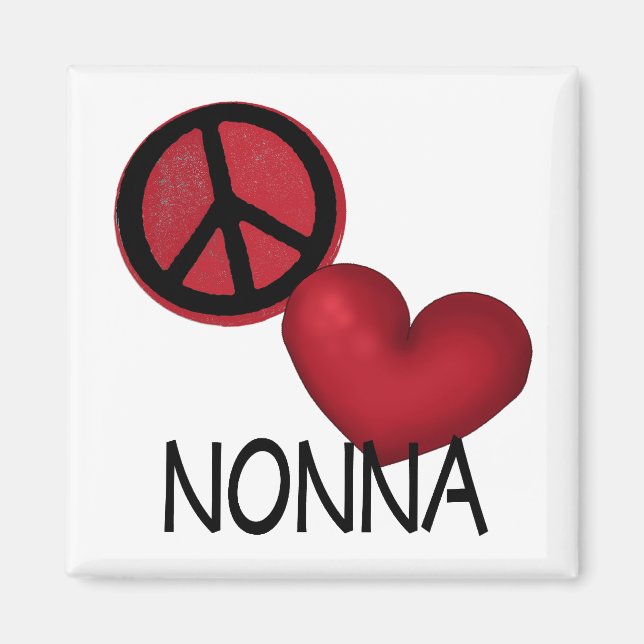 Peace Kärlek Nonna Magnet (Framsidan)