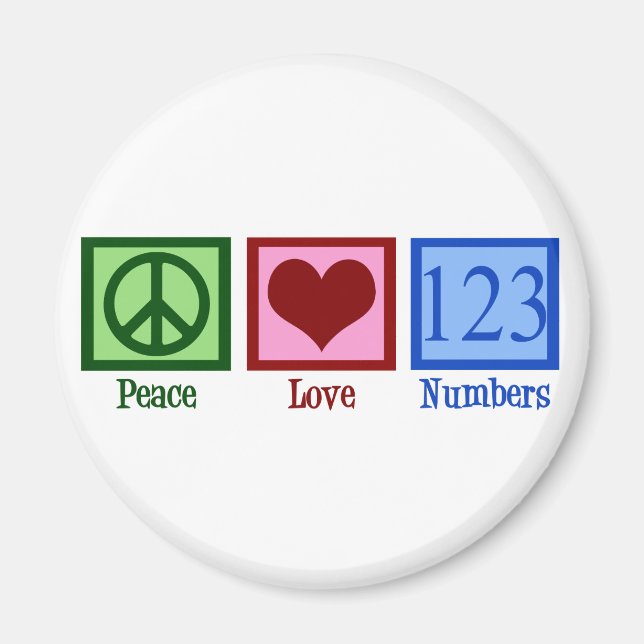 Peace Kärlek Numbers Magnet (Framsidan)