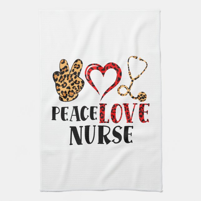 Peace Kärlek Nurse - Cute Nurse Design (2) Kökshandduk (Vertikal)