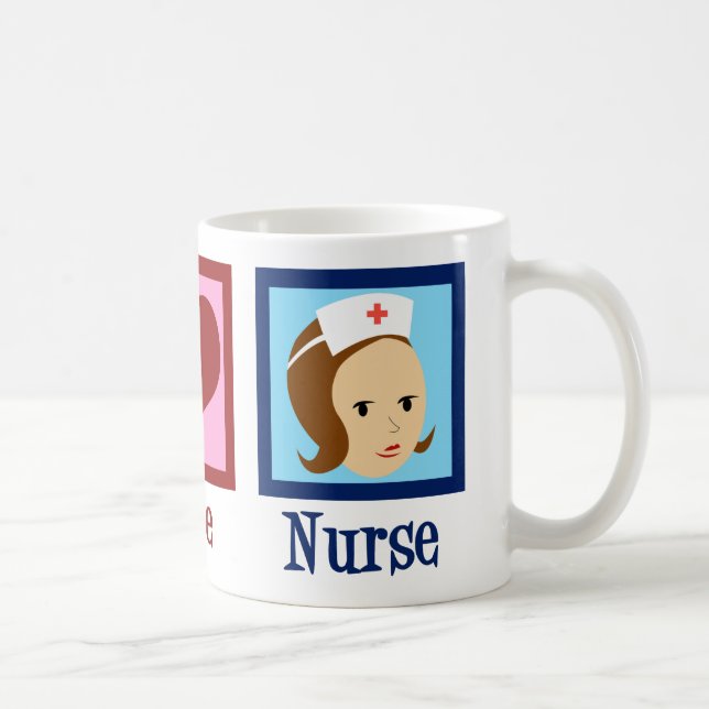 Peace Kärlek Nurse Cute Nursing Nursing Kaffemugg (Höger)