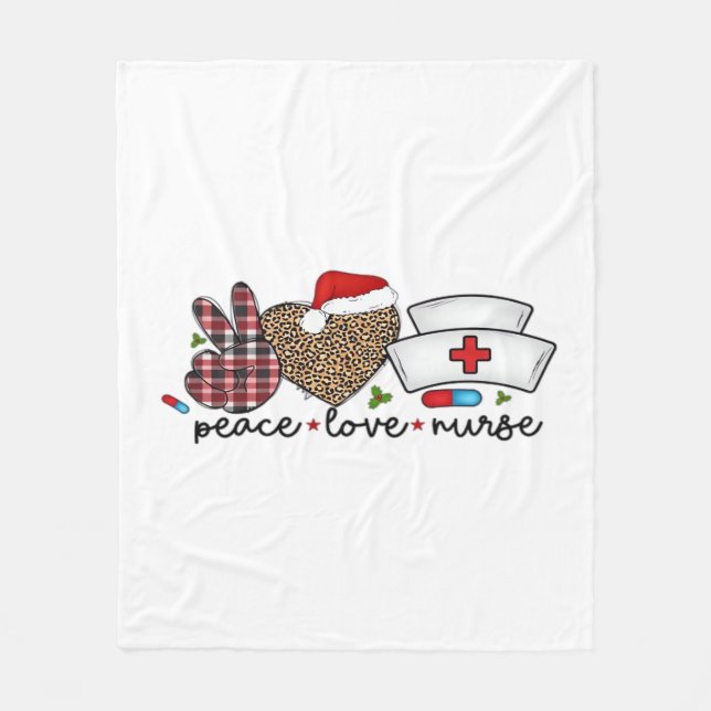 Peace Kärlek Nurse, Halloween Classic T-Shirt Fleecefilt (Framsidan)