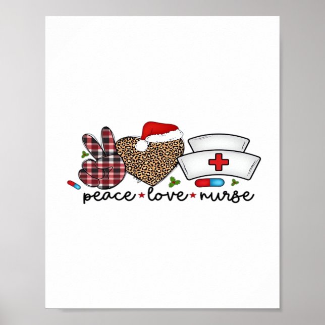 Peace Kärlek Nurse, Halloween Classic T-Shirt Poster (Framsidan)