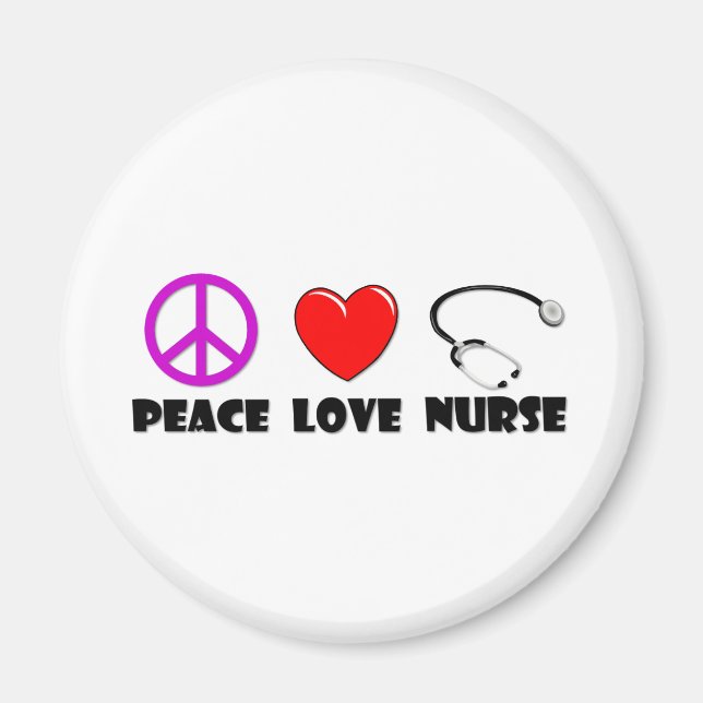 Peace Kärlek Nurse Magnet (Framsidan)