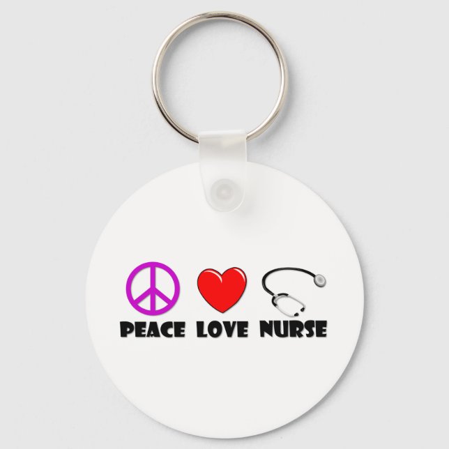 Peace Kärlek Nurse Nyckelring (Framsida)