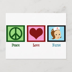Peace Kärlek Nurse Vykort