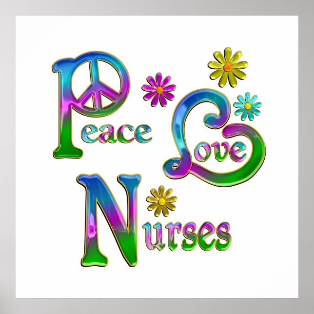 Peace Kärlek Nurses Poster (Framsidan)
