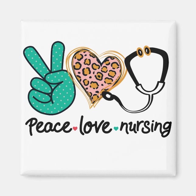 Peace Kärlek Nursing Magnet (Framsidan)