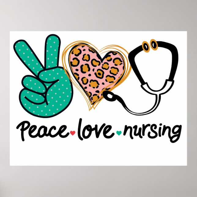 Peace Kärlek Nursing Poster (Framsidan)