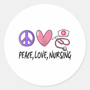 Peace Kärlek Nursing Runt Klistermärke