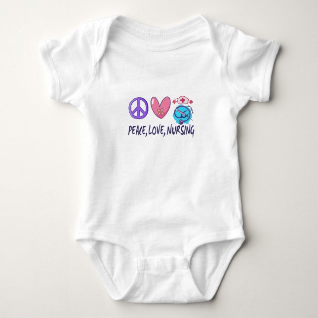 Peace Kärlek Nursing T Shirt (Framsida)