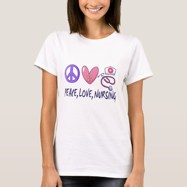Peace Kärlek Nursing T Shirt (Framsida)