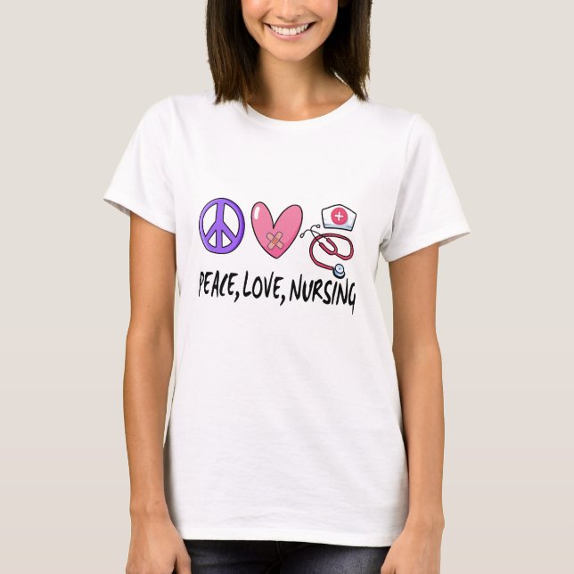 Peace Kärlek Nursing T Shirt (Framsida)